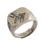 New Vintage Fashion Trend Ancient Egyptian Gods Eye of Horus Death Anubis Graphic Ring Men's Open Adjustable Ring