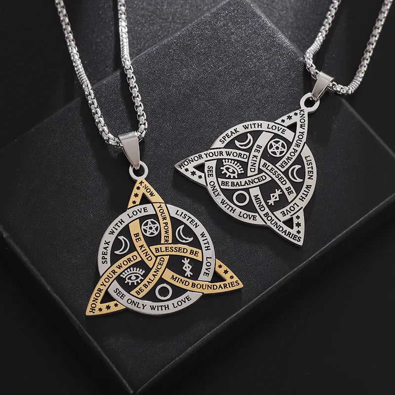 Stainless Steel Viking Celtic Knot Pendant Necklace