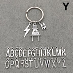 Fashion A-Z Letter Charm Lightning Bolt Plug Electrician Keychain for Electrical Worker Bag Car Keyring Gifts
