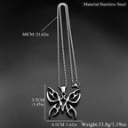 Fire Totem Butterfly Silver Chain Necklace