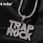 UWIN Customized Baguettecz Name Necklaces for Women Men Iced Out Cubic Zirconia Letters Fashion Personalized Jewelry