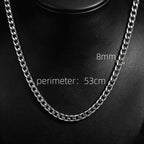 Width 6/8mm 316L Stainless Steel Men's Goth Y2K Cuban Style Fashion Bracelet America N Retro Steampunk Accessories