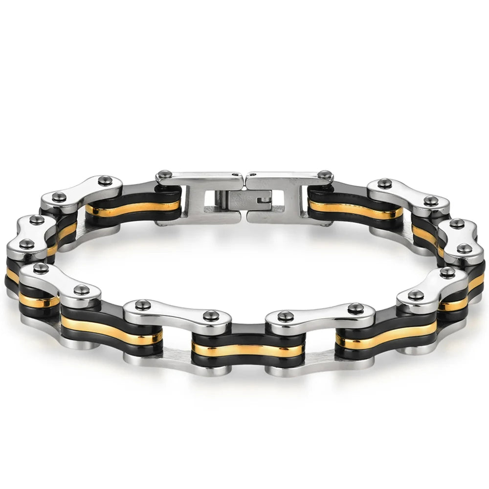 Punk Men's Biker Bracelet Motorcycle Style Chain 316l Stainless Steel Bracelets for Man Jewelry Accessory Birthday