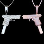 Aokaishen Iced Out Big Gang Necklace Pendant for Men 5A Cubic Zirconia Gold Plated Hip Hop Jewelry