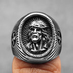 Cross Jesus Ring Stainless Steel