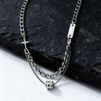 Double Cuban Chain Choker — Stainless Steel