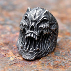 2023 New Gothic Retro Men Skull Ring 316L Stainless Steel Rings For Men Party Punk Biker Jewelry Boyfriend Gifts Male