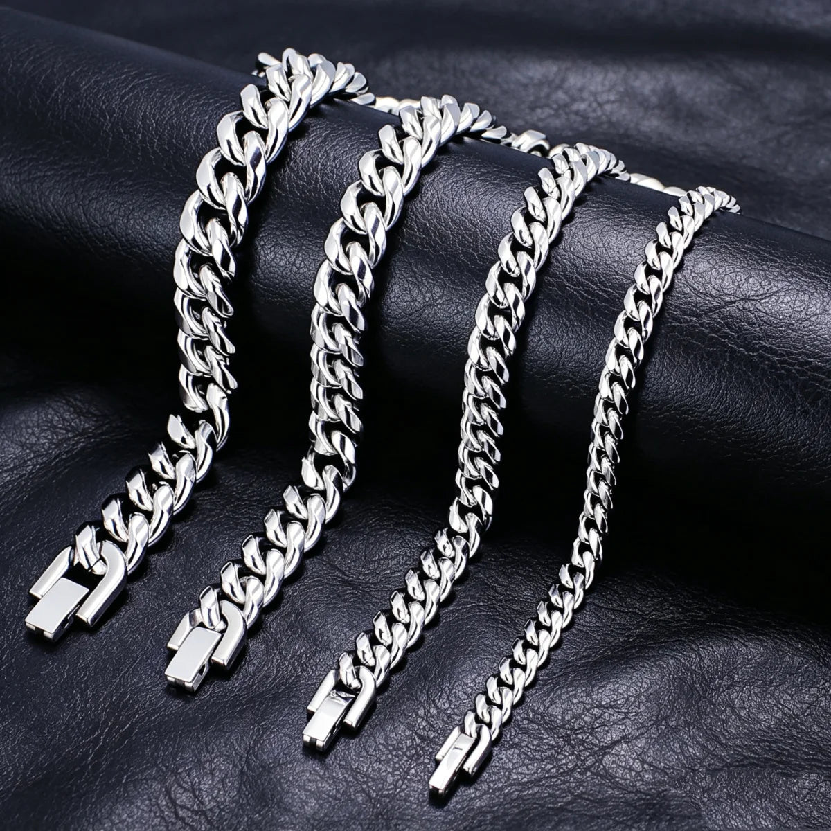 HNSP 316L Stainless Steel Cuban Link Chain Necklace For Men Minimalist Style Waterproof Jewelry Accessories Male Heavy Chains