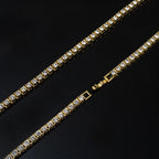 Iced Out Tennis Chain Necklace 4mm — Zinc Alloy