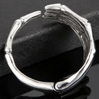 Gothic Stainless Steel Open Cuff Bangle Bracelet For Man Punk Skull Hand Shaped Men's Bracelets Rockers' Jewelry
