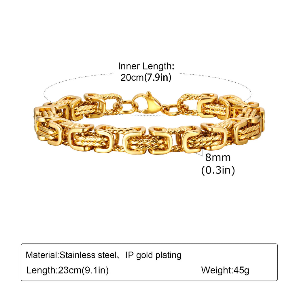 Gold Chunky Chain Bracelet — Stainless Steel