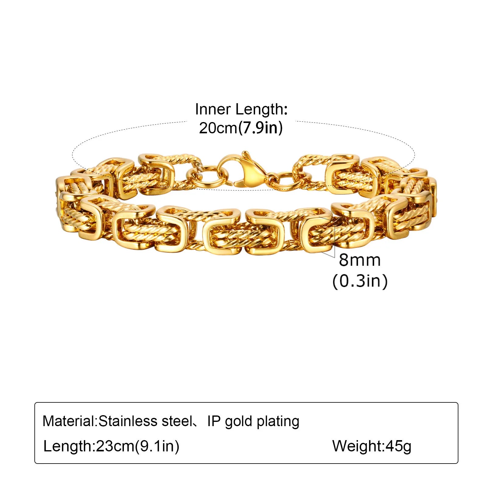 Gold Chunky Chain Bracelet — Stainless Steel