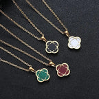 Stylish Men Petal Charms Necklace,Waterproof Stainless Steel Luck Leaf Pendant,Birthday Anniversary Father Gift for Him