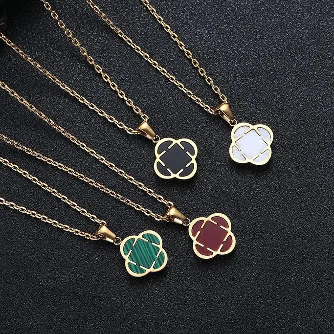 Stylish Men Petal Charms Necklace,Waterproof Stainless Steel Luck Leaf Pendant,Birthday Anniversary Father Gift for Him