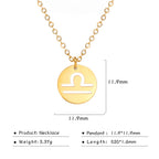 Kkjoy Stainless Steel Star Zodiac Sign Necklaces 12 Constellation Choker Pendants Necklace Aries Libra Leo Collier Birthday Gift