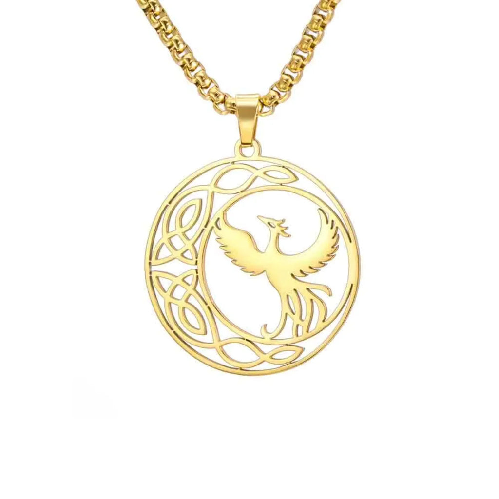 Winged Bird Totem Pendant Necklace — Stainless Steel