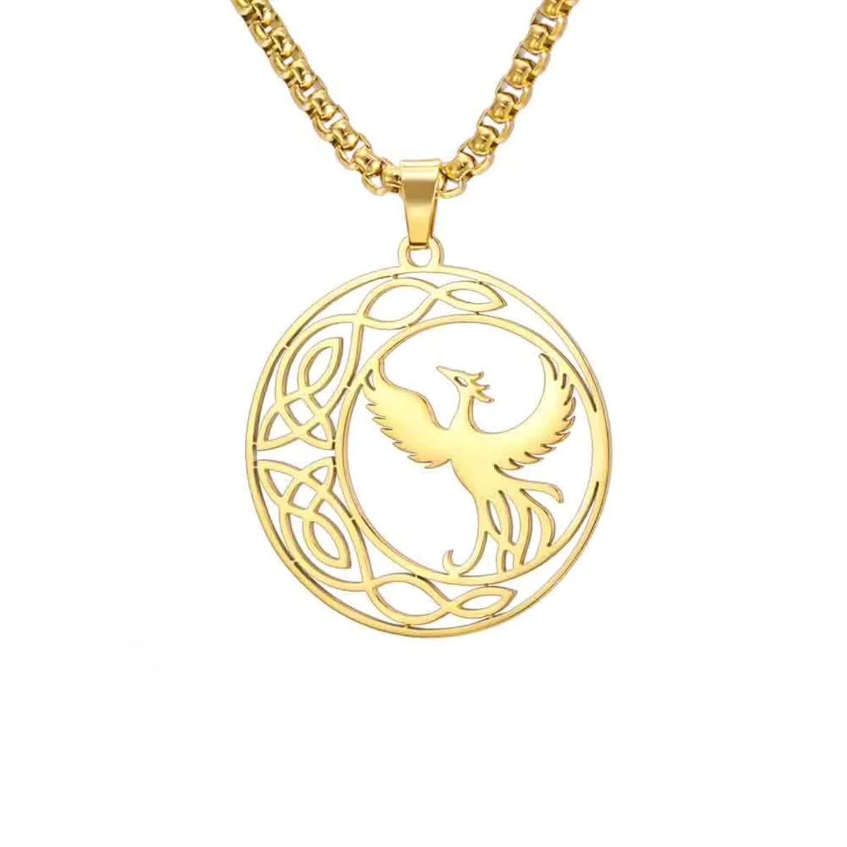 Winged Bird Totem Pendant Necklace — Stainless Steel