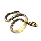 Punk Vintage Viking Snake Ring Men Women Stainless Steel Animal Ring Fashion Simple Biker Amulet Jewelry Gifts