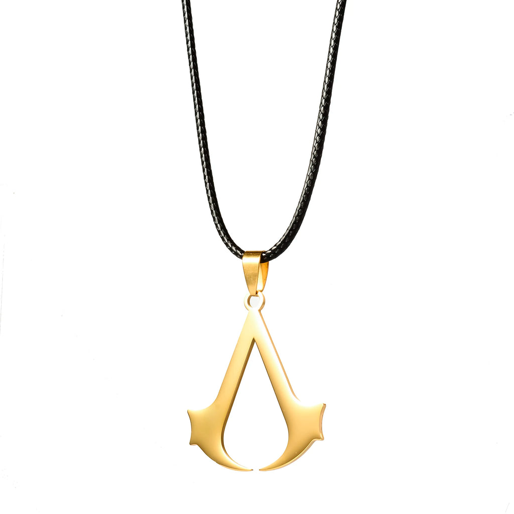 Stainless Steel Assassin Necklace Classic Movie Cosplay Accessory Jewelry Gifts Fashion Charm Pendant for Women Men
