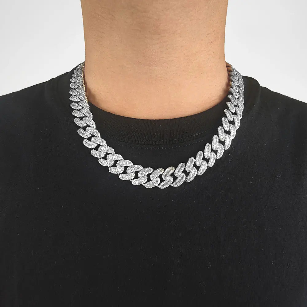 Iced Out Cuban Necklace Stainless Steel 15MM