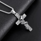 Cross Snake Steel Pendant European American Gothic