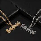 Iced Out Letter Pendant Necklace — Tennis Chain
