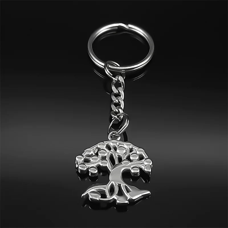 Tree Of Life Silver Pendant Key Hollow Plant Bag