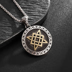 Retro Classic Celtic Knot Round Pendant Necklace for Men and Women Punk Hip-Hop Trend Amulet Jewelry