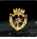 Vintage Lion Crown Brooch — Lapel Pin for Suit & Shirt Collar