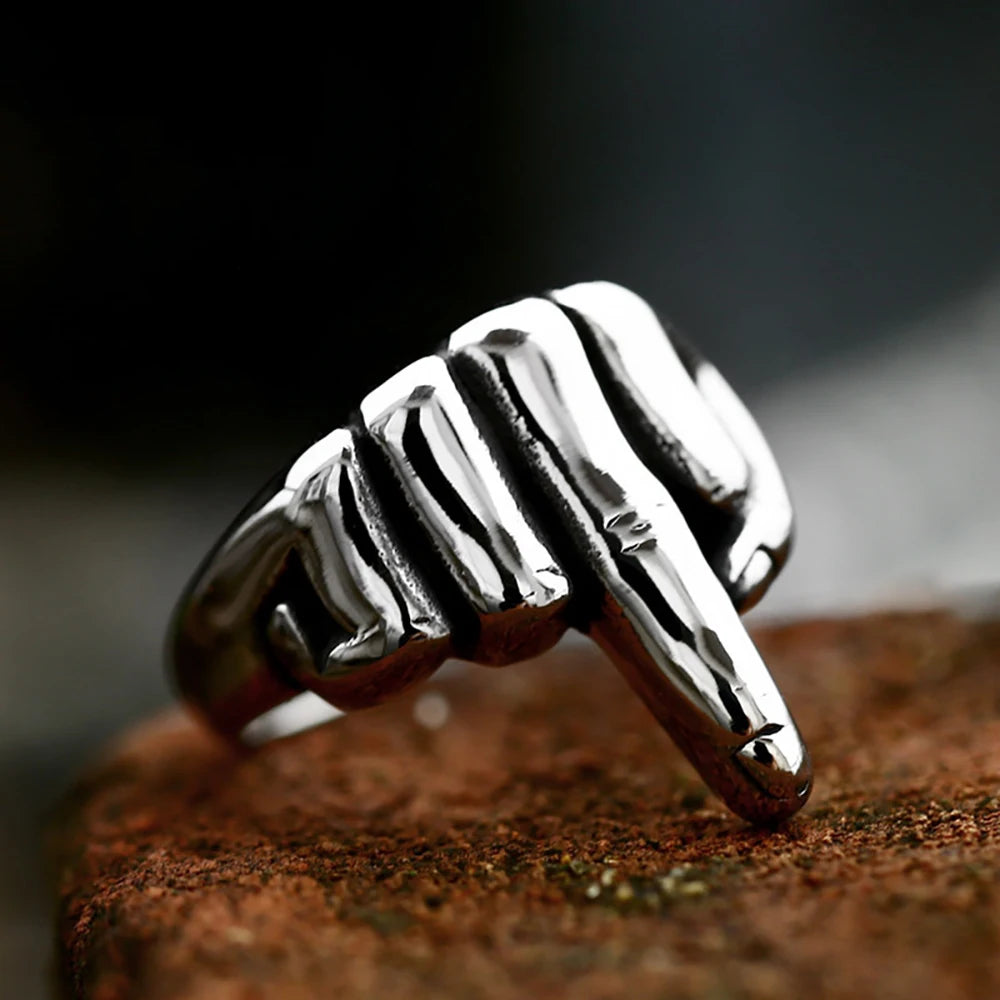 Middle Finger Ring — Stainless Steel