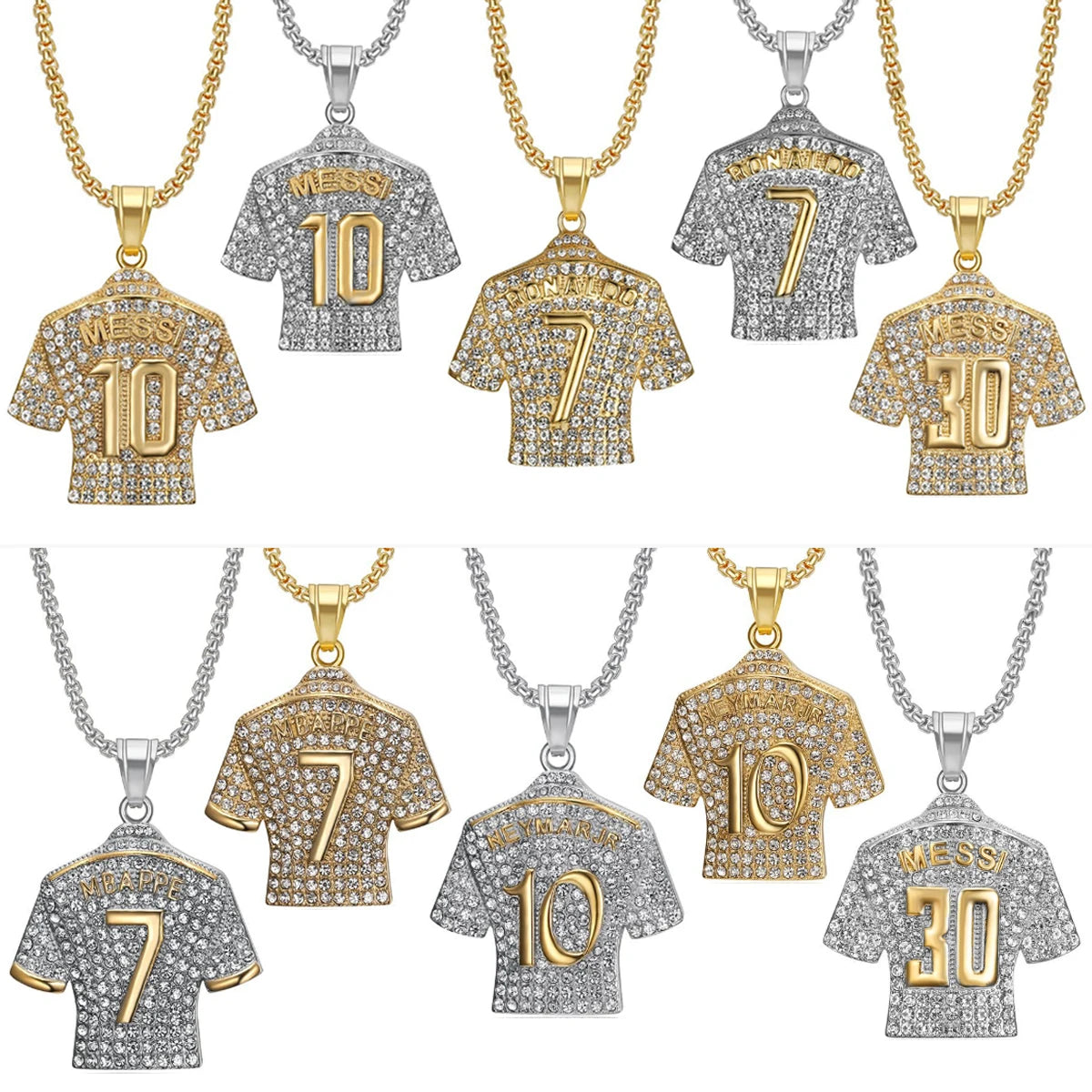 Football Jersey Pendant Necklace — Stainless Steel