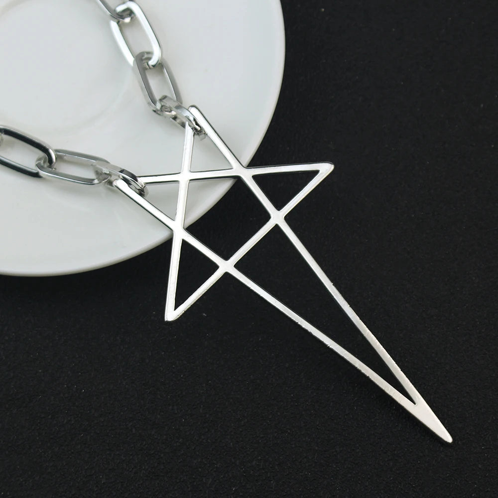 Punk Gothic Y2K Star Pendant Chain Choker Necklace