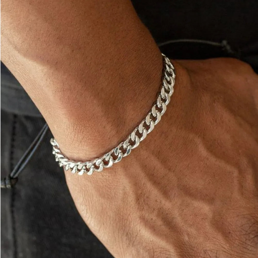 Cuban Curb Chain Bracelet — Stainless Steel