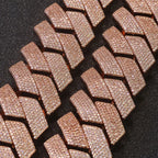 Iced Out Cuban Chain Necklace Stainless Steel 25MM