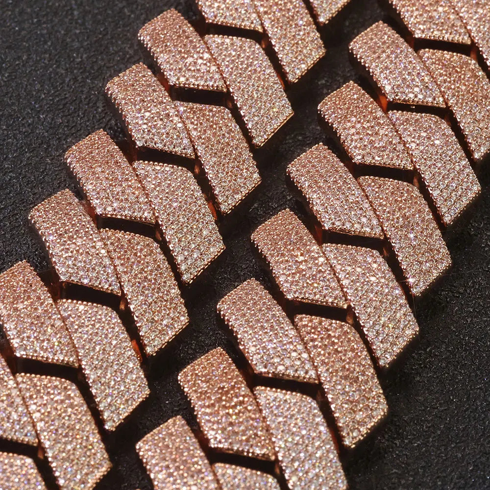 Cuban Bracelet Iced Out Rose Gold 25MM