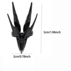 1 PCS Dark Black Retro Hollowed Out Alloy Black Dragon Head Open Ring For Men's Halloween Party Ring
