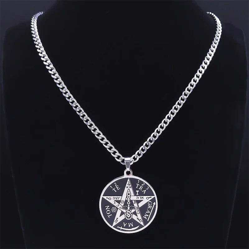Pentagram Pendant Necklace — Stainless Steel
