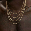 3.5mm Silver Color Stainless Steel Cuban Chain Necklace Hip Hop Men Necklace Simple Jewelry Necklace For Women