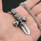 Skull Sword Steel Pendant Punk 316L Rider