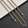 1 piece Gold Black silver Width 2mm/3mm/4mm Rope Chain Necklace/Bracelet For Men Women Man Fashion Chain Necklace