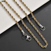 Rope Chain Necklace Bracelet Stainless Steel 2-4mm
