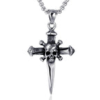 Cross Skull Pendant Necklace — Stainless Steel