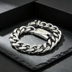 Men Bracelet for Man Stainless Steel Minimalism 13MM Curb Link Chain Men's Bracelets On Hand Bands Jewellery