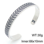Vintage Open Bangle for Man Men 316l Stainless Steel Men's Braided Style Cuff Bracelets Punk Birthday Jewelry Gift for