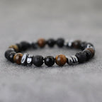 Stone Bead Strand Bracelet for Men — Blue, Black & Brown Options