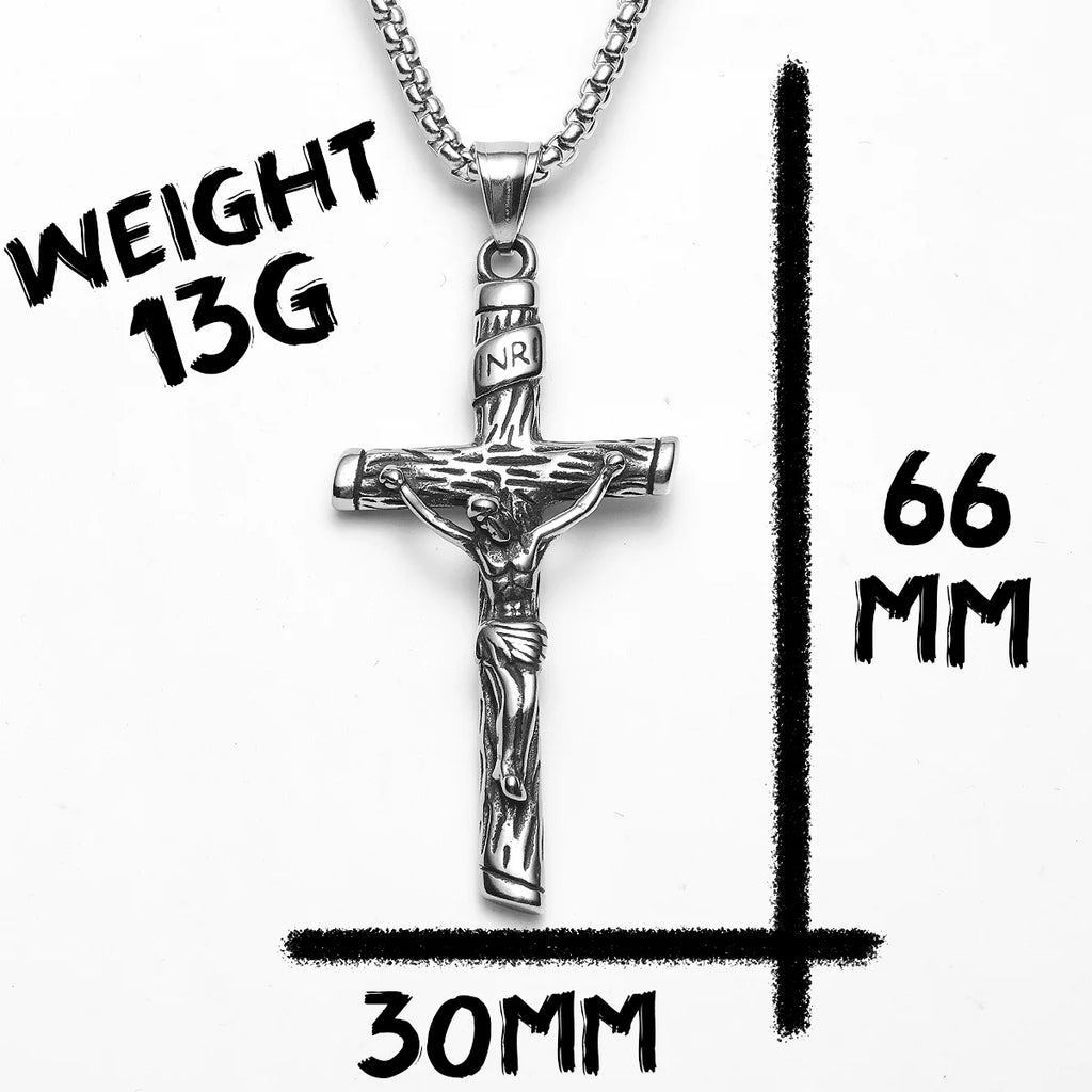 INRI Jesus Cross Pendant — Stainless Steel