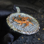 Iced Out Pendant Necklace Colorful Zircon Disc
