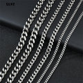 3/5/7/9/11mm Men's Silver Color Necklace Stainless Steel Cuban Link Chain for Mens Womens Basic Black Gold Tone Chokers