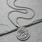 Archangel Wing Cross Stainless Steel Pendant Necklace