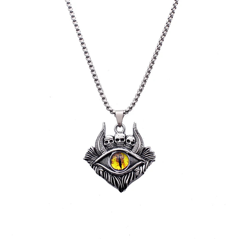 Skull Evil Eye Steel Pendant Vintage Devil's